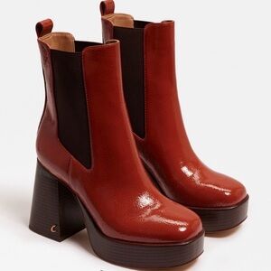 CIRCUS by Sam Edelman Stace Square Toe Chelsea Ankle Boots in Toffee